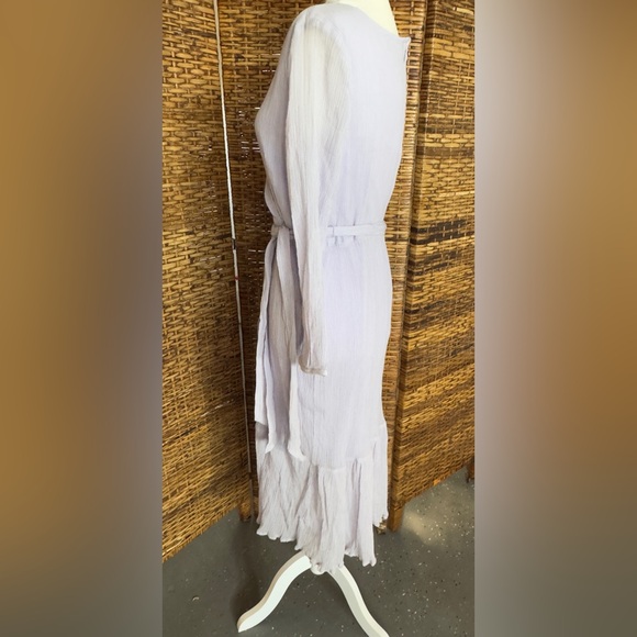 NWT J Crew Point Sur Crinkled‎ Faux Wrap Midi Dress  (8P) $198 - Picture 4 of 9